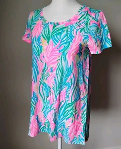 XS Lilly Pulitzer Print Scoop Neck Short Sleeve NWOT - Picture 1 of 4