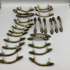 Lot Of 25 Solid Brass Ornate Drawer Cabinetry Pulls 5” Fruit Winery Cottage Vibe - Picture 1 of 7