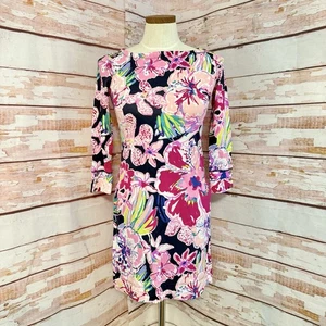 Vestido Lilly Pulitzer Sophie Shift Talla XS UPF 50+ Punto de inflexión Azul Marino Floral - Imagen 1 de 7