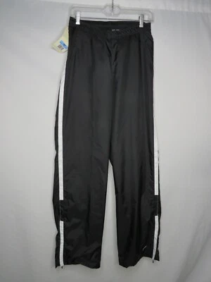 NUEVO CON ETIQUETAS PANTALONES NIKE NEGROS CON RAYAS BLANCAS FORRADOS DE MALLA CREMALLERA TOBILLO CINTURA ELÁSTICA TALLA M X209 Foto 1 de 2