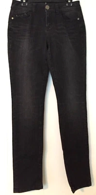 DKNY jeans women size 8 black denim high rise tapered leg stretch - Image 1 of 4