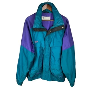 Columbia Powder Keg Jacket Mens L Purple Teal Vintage 3in1 Zip Out Ski Snowboard - Picture 1 of 24