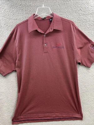 Jack Nicklaus Men's Polo Shirt Golf Red Blue Stripe Bayside Delaware 100% Cotton - Image 1 of 4