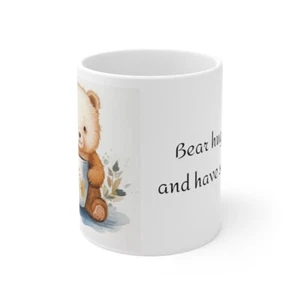Ceramic Coffee Mug 11oz - "Bear Hugs and Morning Mugs" - Picture 1 of 4