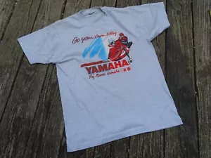 1980’s Vintage Yamaha Snowmobile T Shirt Single Stitch Snow Sports M/L - Picture 1 of 8