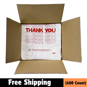 Plastic Bags with Handles,Thank You Bags,Measures 11.5" X 6.25" X 21", 15Mic - Picture 1 of 12