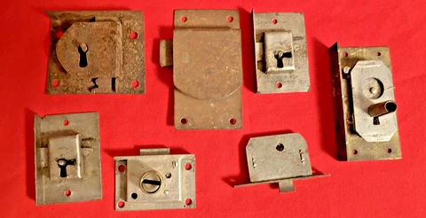 7 Antique Cabinet Drawer Dresser Lock(s) Mortise Type Installation (no keys) Cover