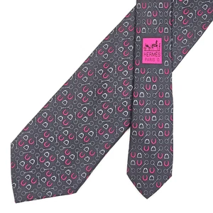 Corbata Hermes Corbata Seda 606053 OA Ecuestre en Gris Oscuro - Imagen 1 de 6