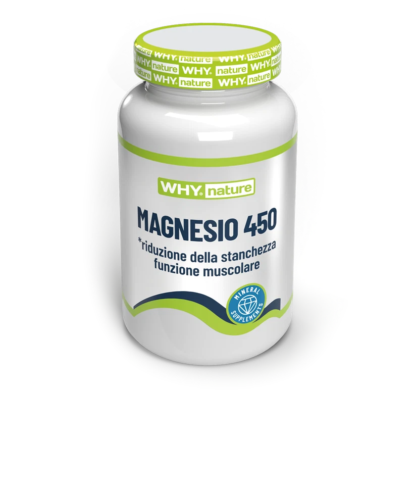 WHY NATURE MAGNESIO 450 formato 90cpr citrato pidolato e bisglicinato - Image 1 of 1