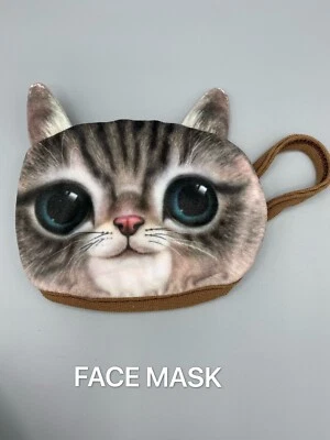 Cat Kitty 3D Design Face Masks Furry Cute Washable Breathable Trendy - Image 1 of 3