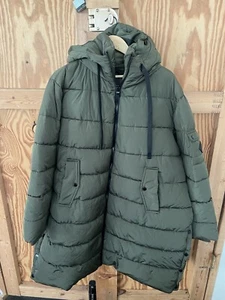 NWT Steve Madden Coat Women's Quilted Puffer Jacket Size 2X Olive Green Heavy - Picture 1 of 12