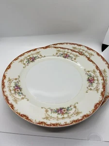 2 Hinode Japan 10" Plates Floral Flower Design vintage china noritake japanese - Picture 1 of 5