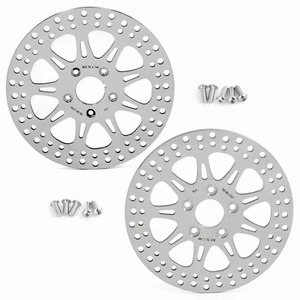 Polish 11.5" Front Rear Brake Rotors Bolts for Harley Dyna Super Glide FXD 92-99 - Picture 1 of 13