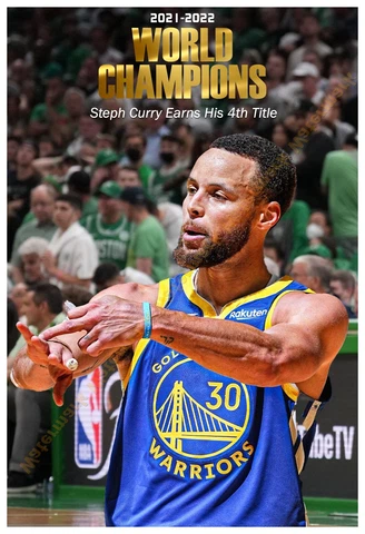 STEPH CURRY WINS HIS 4TH NBA CHAMPIONSHIP  13”x19” COMMEMORATIVE POSTER Cover