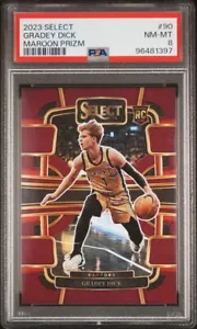 2023-24 Panini Select Maroon Prizm #90 Gradey Dick Raptors RC Rookie /175 PSA 8 - Picture 1 of 2