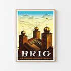 Brig Switzerland Vintage Travel Poster Fine Art Print  Home Decor