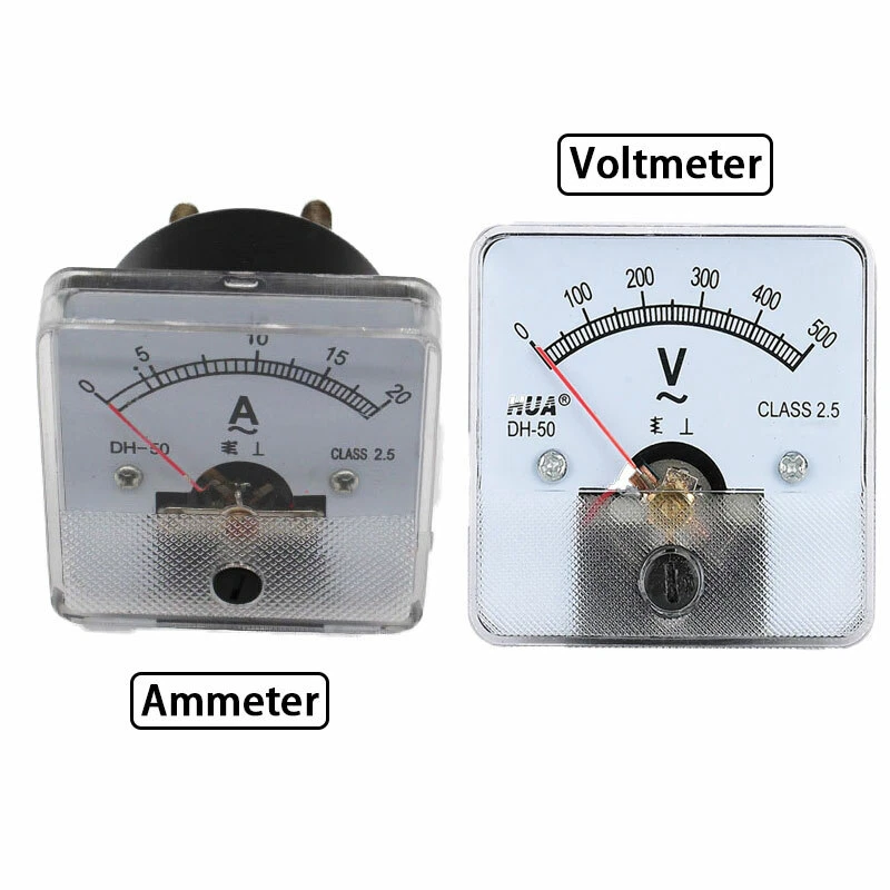 Voltmeter Amperemeter DC Analog Spannungsmesser Strommesser 0~1-50A,0~300-500V - Bild 1 von 4