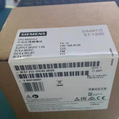 NEW SIEMENS 6ES7 212-1HE40-0XB0 CPU MODULE 6ES72121HE400XB0 - Image 1 of 2