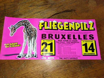 Plakat Circus Fliegenpilz Zirkus Cirque Circo Brüssel Giraffe Belgien Show - Bild 1 von 4