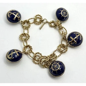 Tormenta Náutica Barco Velero Ancla Rueda Azul Colgante Cuerda Pulsera Colgante - Imagen 1 de 9