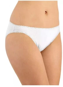 JENNI Women’s Lace Trim Bikini Underwear Bright White X Large - Picture 1 of 5