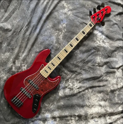 5-strings Bass Guitar Jazz Red Maple Fretboard Black Hardware Fast Delivery - Image 1 of 4