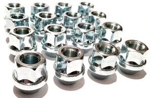 Car wheel open ended nuts bolts for Ford. M12 x 1.5 19mm Hex Tapered Seat x 16 - Picture 1 of 2