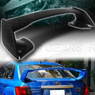 PRIMER BLACK ABS REAR TRUNK SPOILER WING FIT 08-14 SUBARU IMPREZA WRX STI 4-DOOR - Image 1 of 4