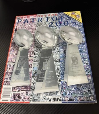 New England Patriots 2005 Anuario Oficial Equipo Super Bowl Trofeos Cubierta Foto 1 de 4