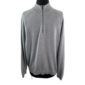 Suéter TED BAKER Para Hombres Gris Cremallera Parcial Cuello Simulado Mezcla de Lana Pullover Talla 4 L - Imagen 1 de 11