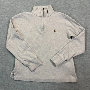 Polo Ralph Lauren Pullover Jungen M grau Quarter Zip Pulli Langarm Pony Logo - Bild 1 von 6