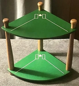 Baseball-Themed 2-Tiers Wooden Corner Table - Picture 1 of 8