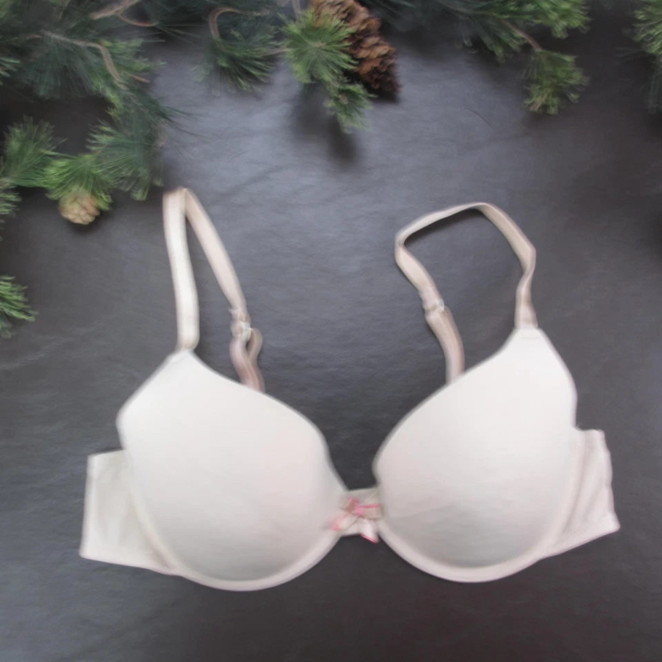 Xhilaration Sujetador Mujer 36B Beige Camiseta Acolchada Correas Ajustables Forro Rosa Foto 1 de 4