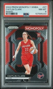 Caitlin Clark RC 2024-25 Panini Prizm WNBA Monopoly Insert PSA 8 Indiana Fever - Picture 1 of 2