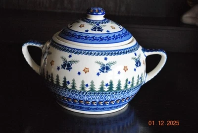 Bunzlau  Keramik Suppenterrine Bowle Unikat Weihnachten - Bild 1 von 4