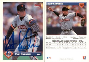 Kurt Knudsen Signed 1993 Donruss #145 Card Detroit Tigers Auto AU