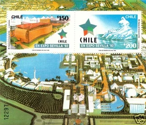 CHILE, EXPO SEVILLA 92, SOUVENIR SHEET, MNH, YEAR 1992, BLOCK N° 56.- - Picture 1 of 1