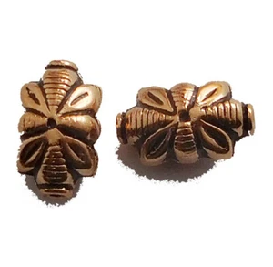 12 PCS 16X10X9MM RECTANGLE FLOWER METAL BEAD OXIDIZED COPPER 928 UFL-583 - Picture 1 of 1