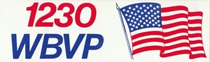 DE COLECCIÓN 1230 WBVP ESTACIÓN DE RADIO CALCOMANÍA BANDERA AMERICANA - Imagen 1 de 2