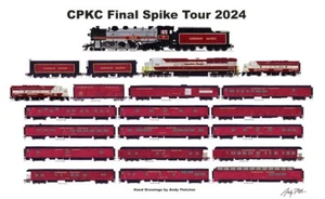 Canadian Pacific Final Spike Steam 11x17" Horizontal Poster Andy Fletcher signed - Picture 1 of 1