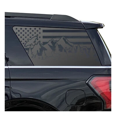 Bandera de Estados Unidos con calcomanías de montaña y vida silvestre para Ford Expedition 2018-2024 EX4-WL2 Foto 1 de 4