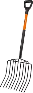 Gardening Pitch Fork, 10 Tines, 45 Inches, Heavy Duty Fiberglass Handle - Picture 1 of 12