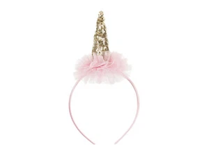 Einhorn Haarreif mit Rüschen 25x11cm 1 Stück Einhornhaarreifen mit Horn Kostüm - Bild 1 von 3