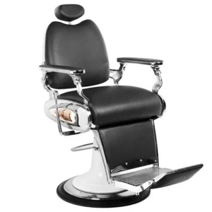 Barber Heerenstuhl Friseurstuhl Friseursessel Moto Style schwarz - Photo 1/6