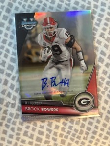 2023 Bowman University Chrome Brock Bowers 1st Refractor Rookie Auto RC #443/499
