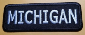 MICHIGAN Embroidered Patch approx 1.25x3.75" - Picture 1 of 2