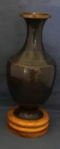 19th Century Cloisonné Vase Fish Scale Design Measuring 9 1/2" Tall - Picture 1 of 11