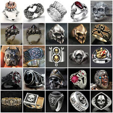 Heavy Stainless Steel Gothic Punk Biker Rings Fashion Mens Skull Jewelry Sz 6-13