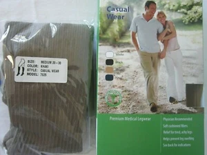Health Mart Unisex Compression Knee High Socks MED 20-30 mmHG Khaki Casual 7025 - Picture 1 of 10