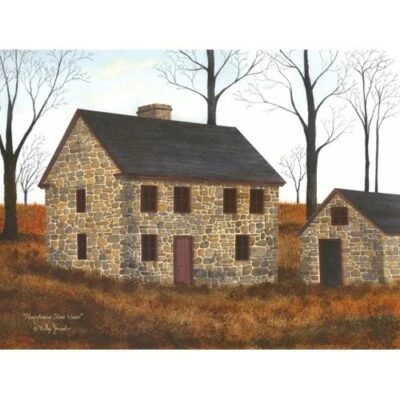 Billy Jacobs Canvas Print PENNSYLVANIA STONE HOUSE 12" x 16" Country Life - Image 1 of 2